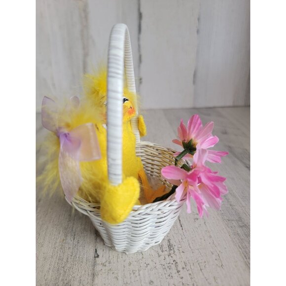 Annalee spring chick wicker basket Easter flower home decor - Picture 3 of 8